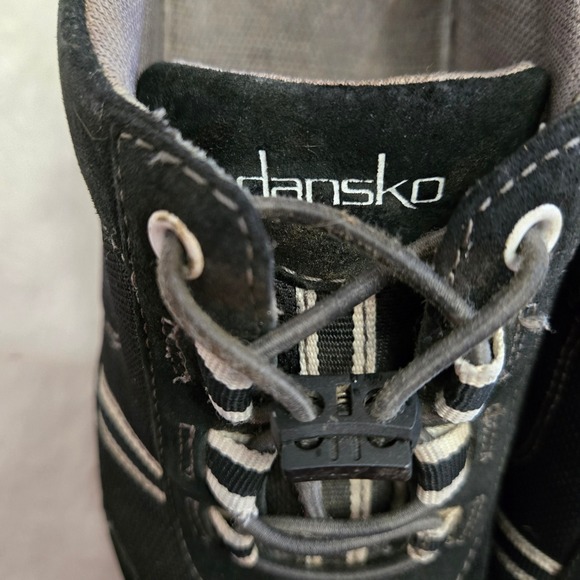 DANSKOS - Comfortable Walking Shoes Everyday Sneakers Black Suede Leather